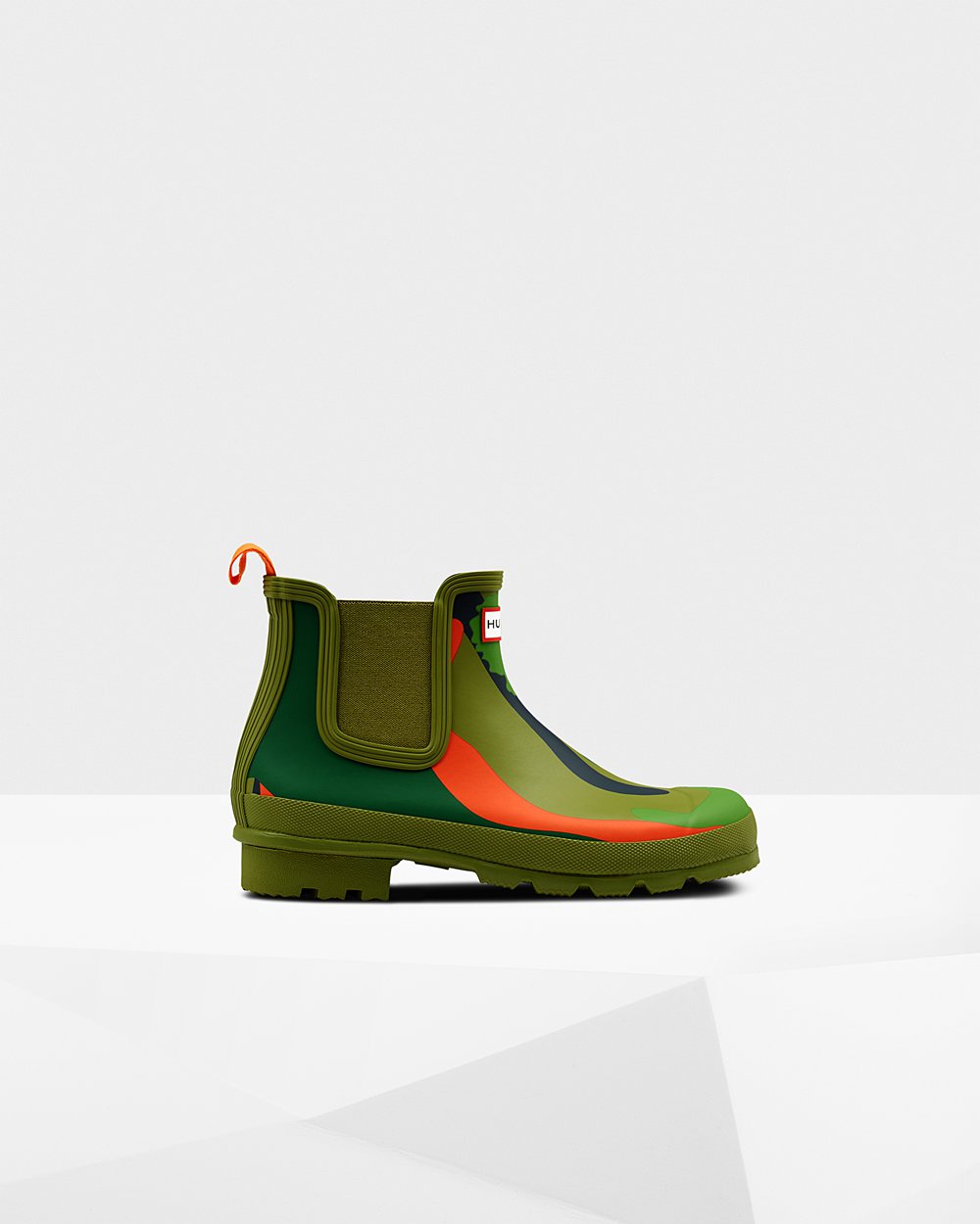 Mens Chelsea Boots - Hunter Original Rockpool Camo (92BVXIGNJ) - Green